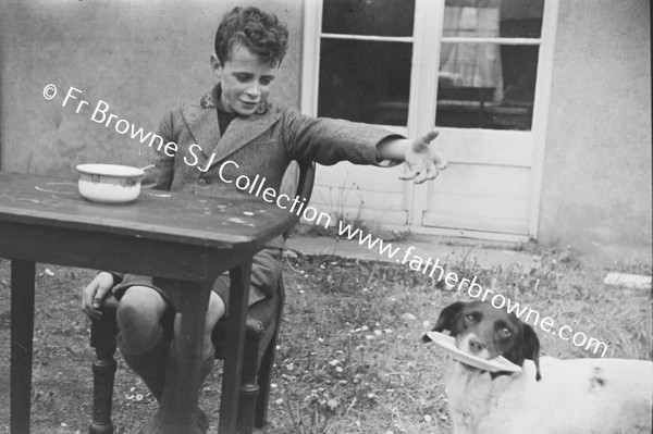 BOY PLAYING WITH DOG